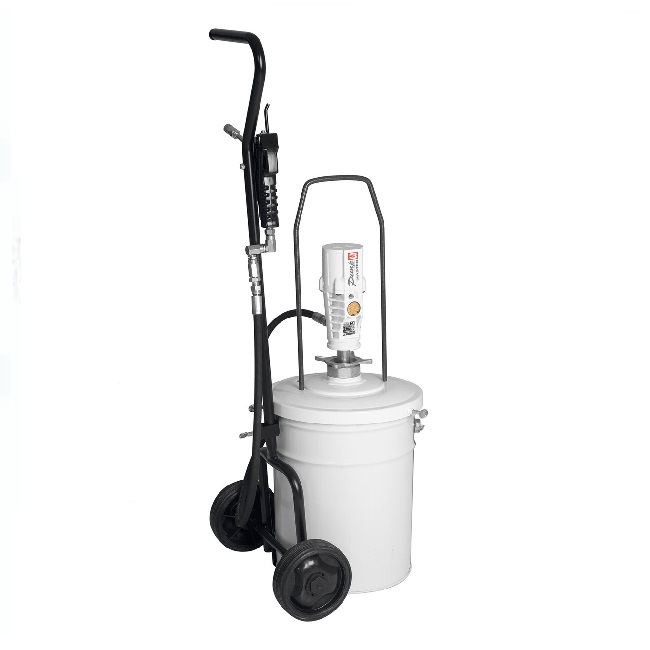 424150 SAMOA Pumpmaster 3 - 55:1 Ratio Air Operated Mobile Grease Unit for 12.5KG - 18KG Pails - No Follower Plate